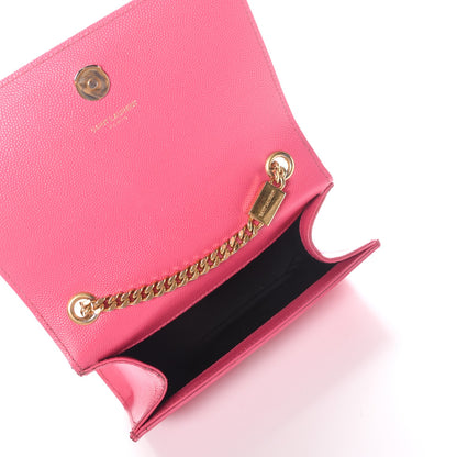 Saint Laurent Grain De Poudre Small Monogram Kate Satchel Fuchsia 5 of 9