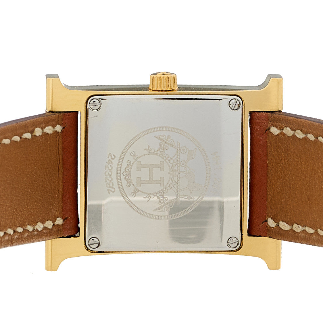 Hermes Stainless Steel Epsom 21mm Heure H Hour Quartz Watch Gold 4 of 5