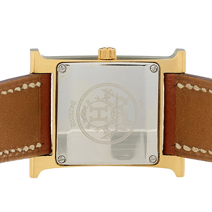 Hermes Stainless Steel Epsom 21mm Heure H Hour Quartz Watch Gold 4 of 5