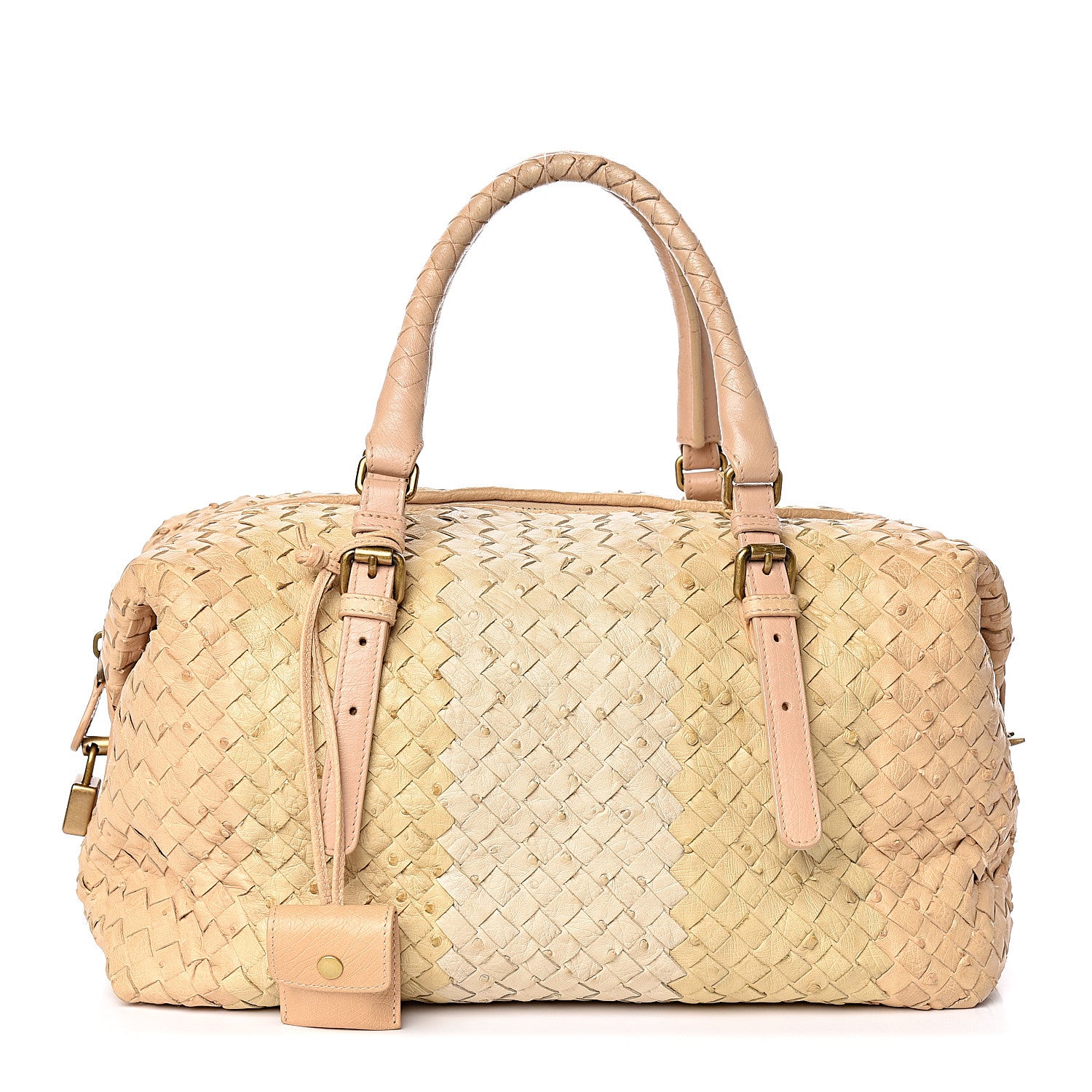 Bottega Veneta Ostrich Intrecciato Montaigne Nude Ivory 1 of 11