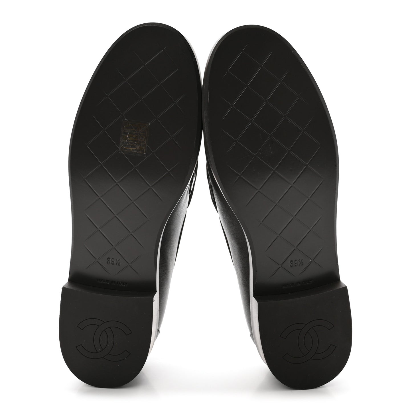 Lambskin Quilted CC Turnlock Loafers 39.5 Dark Brown