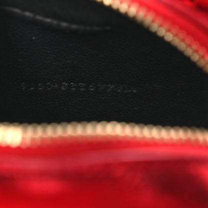 Saint Laurent Metallic Lambskin Small Love Heart Chain Bag Red 7 of 13