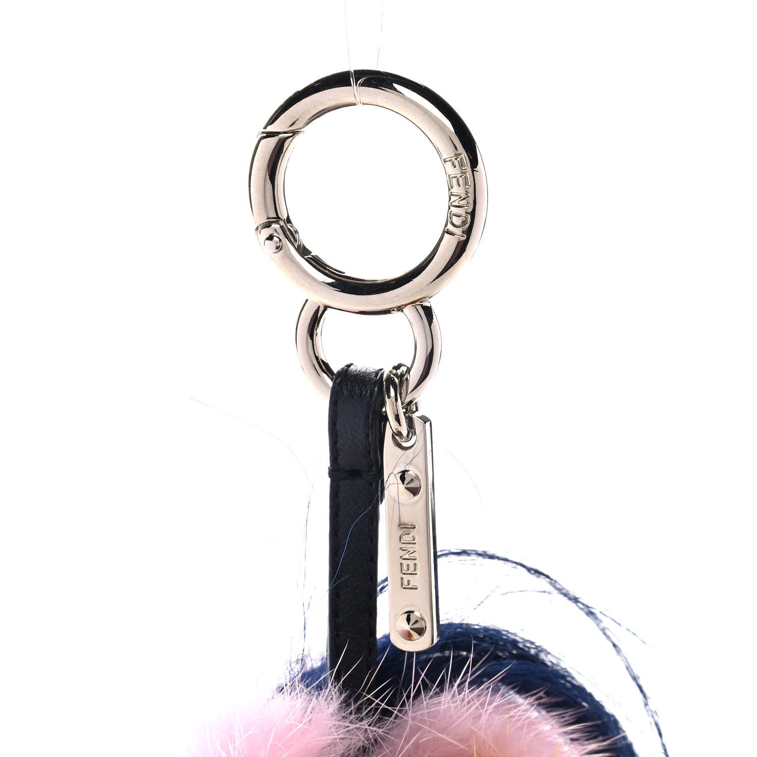 Fendi Mink Goat Fur QuTweet Bag Bug Charm Marshmallow Black 3 of 4