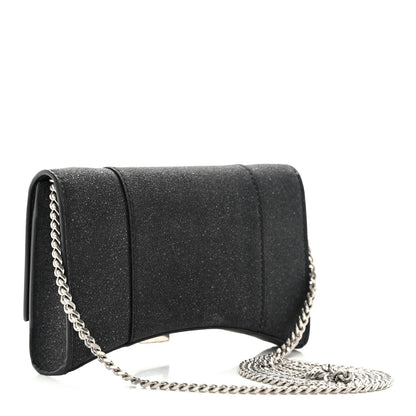 Balenciaga Sparkling Fabric XS Hourglass Wallet On Chain Black 3 of 14