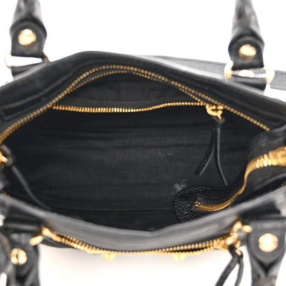 Balenciaga Chevre Gold Metallic Edge Hardware Mini City Black 5 of 13