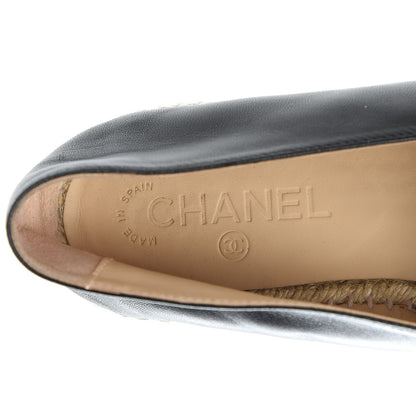 Chanel Lambskin CC Espadrilles 39 Black 9 of 13