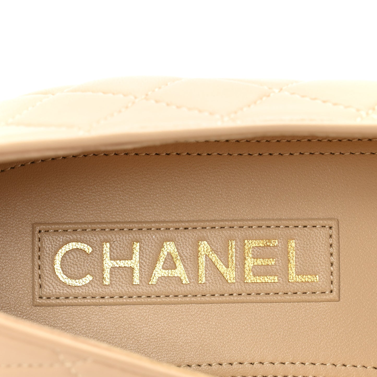 Lambskin Quilted CC Ballerina Flats 40 Light Beige
