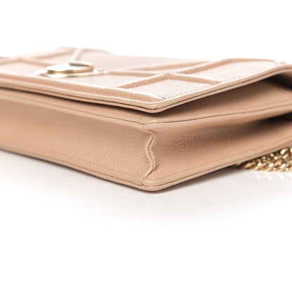 Christian Dior Grained Calfskin Diorama Wallet on Chain Pouch Nude 12 of 13