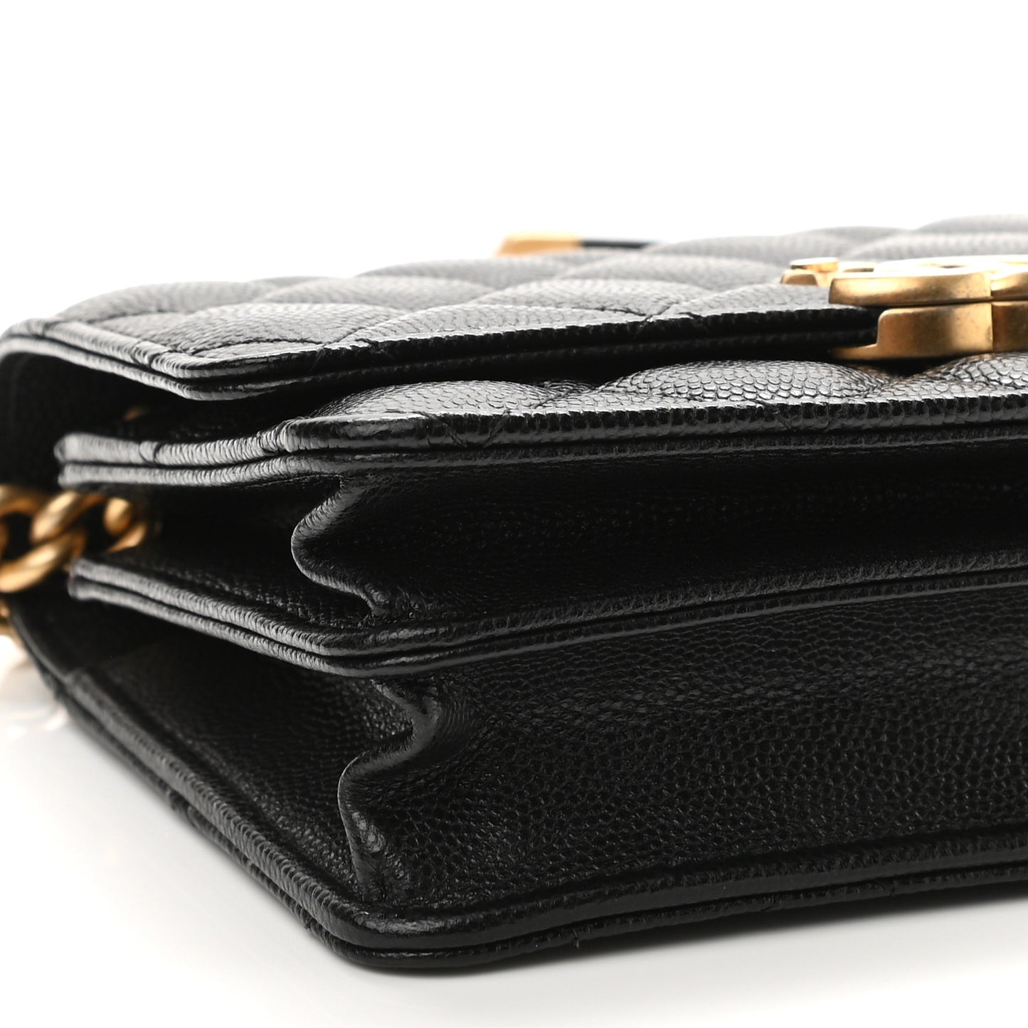 Caviar Quilted Mini Bracelet On Chain Wallet On Chain WOC Black