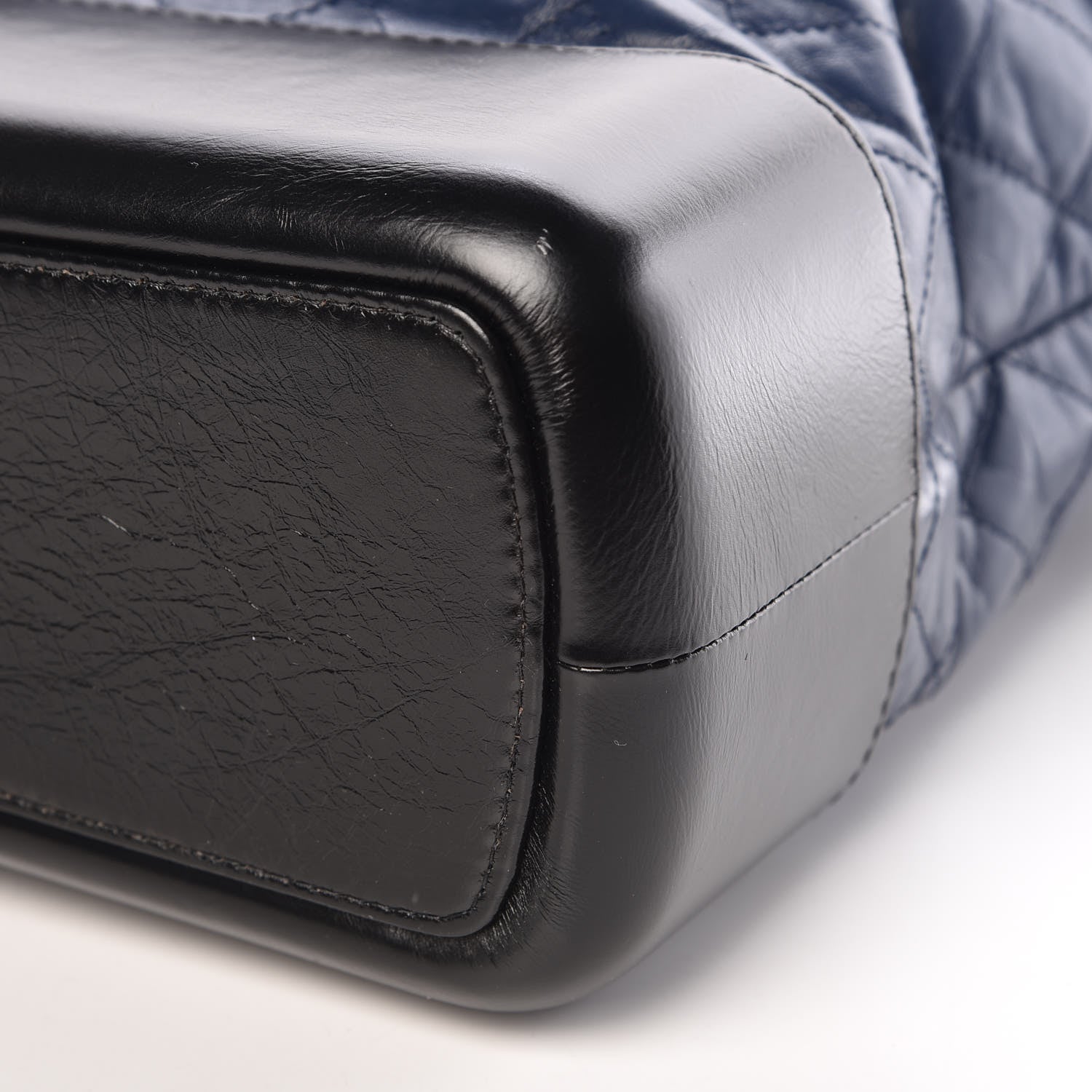 Chanel Aged Calfskin Quilted Large Gabrielle Shopping Tote Navy Black 9 of 9