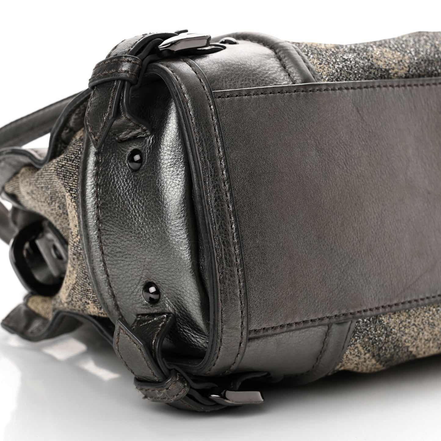 Shimmer Check Degrade Small Pilgrim Satchel Pewter