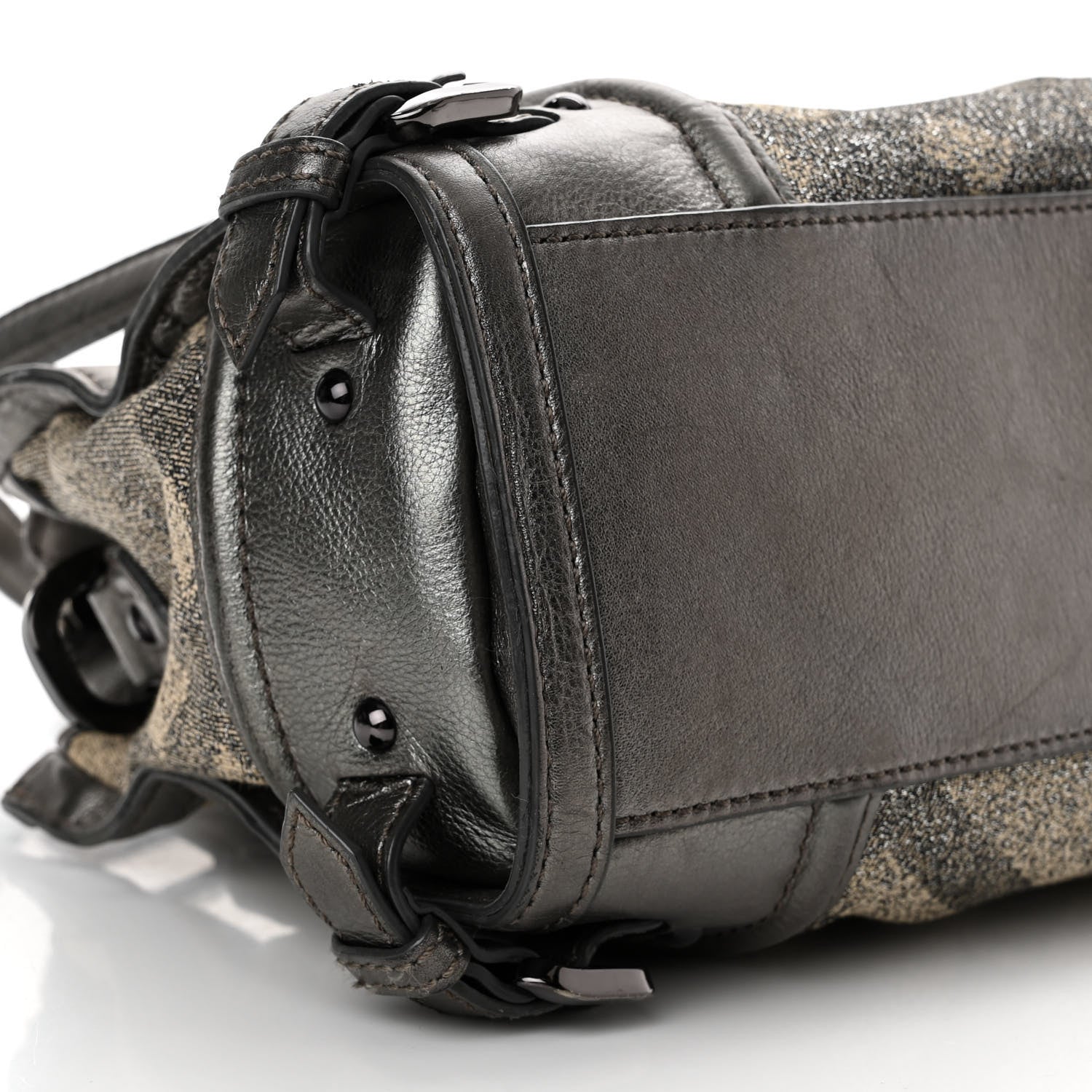Burberry Shimmer Check Degrade Small Pilgrim Satchel Pewter 8 of 15