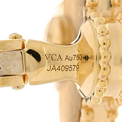 Van Cleef & Arpels 18K Yellow Gold Guilloche Vintage Alhambra Earrings 4 of 6