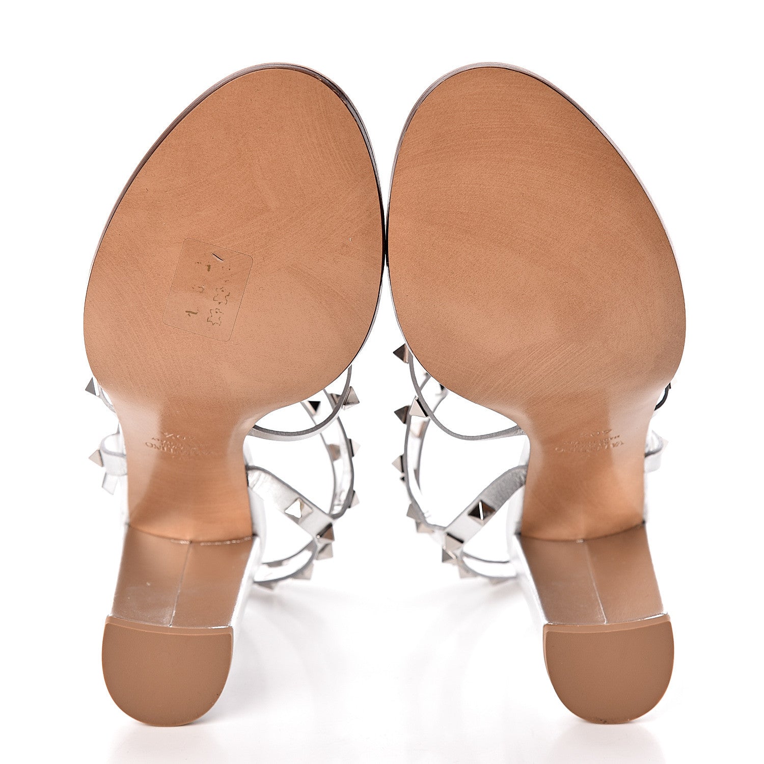 Valentino Garavani Metallic Nappa Rockstud 90mm City Sandals 40.5 Silver 6 of 11