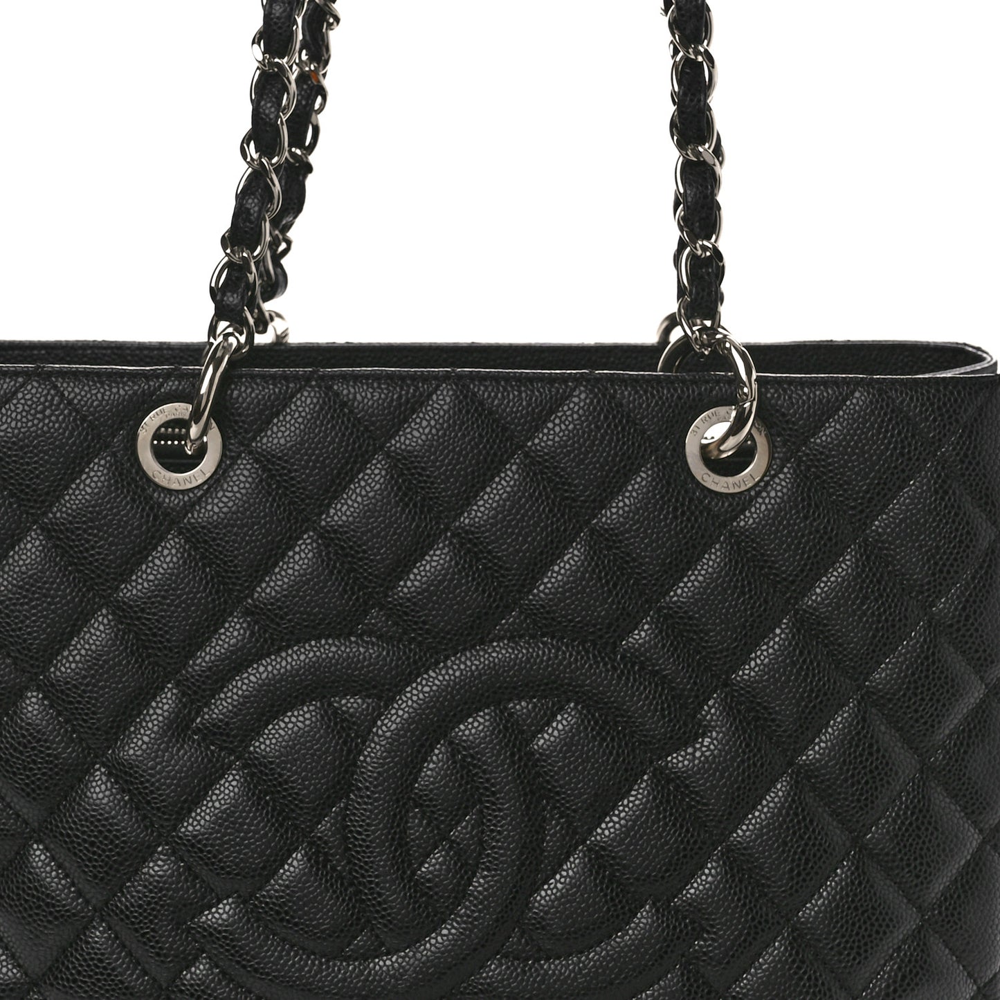 Caviar Quilted Grand Shopping Tote GST Black