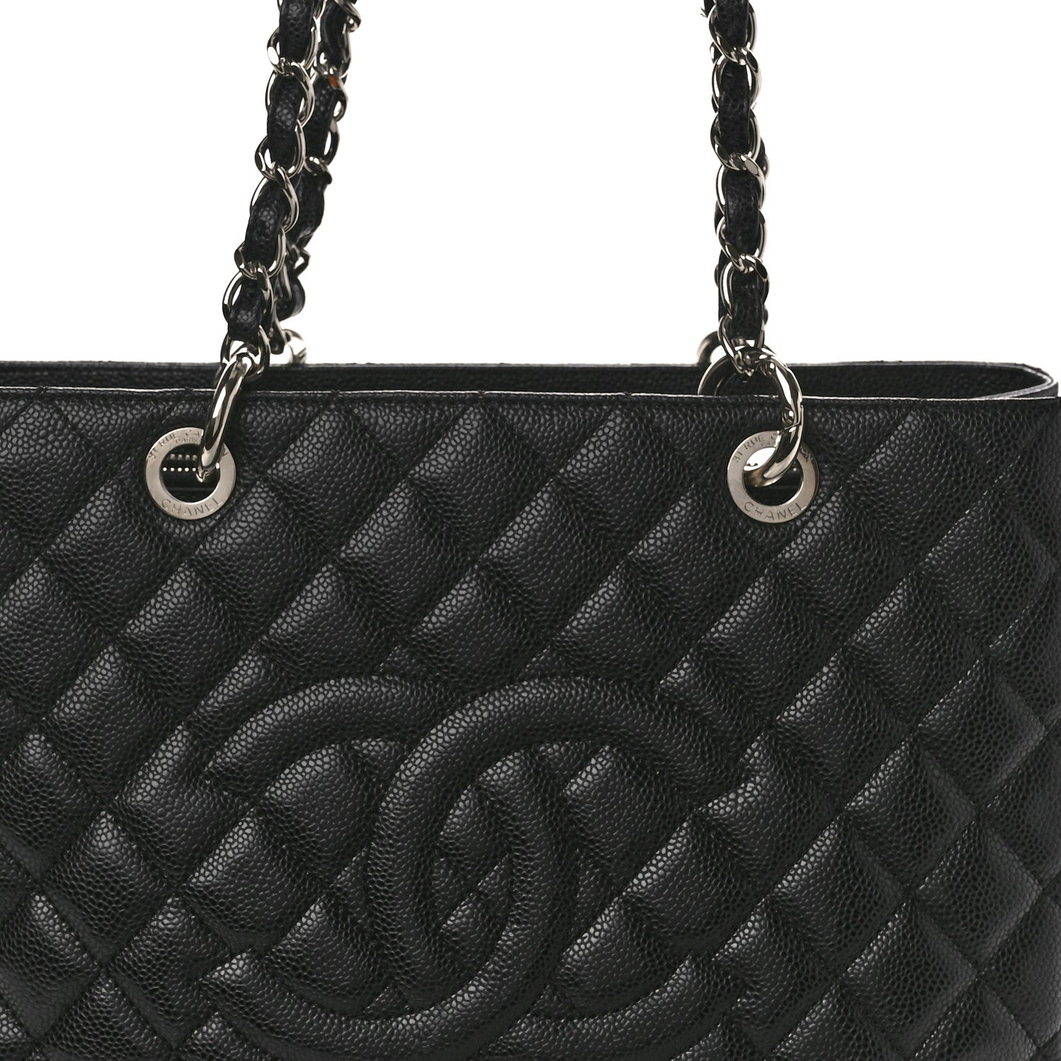 Chanel Caviar Quilted Grand Shopping Tote GST Black 8 of 10