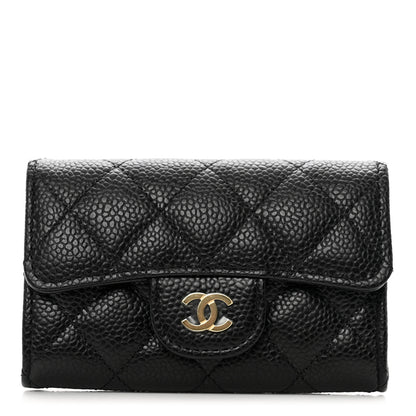 Chanel Caviar Quilted Flap Card Holder Wallet Black 1 of 9