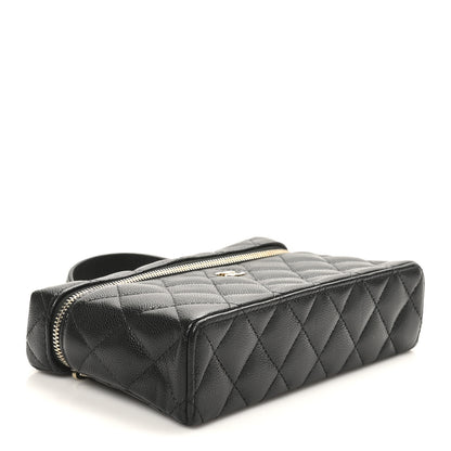 Chanel Caviar Quilted Top Handle Slim Vanity With Chain Black 4 of 10