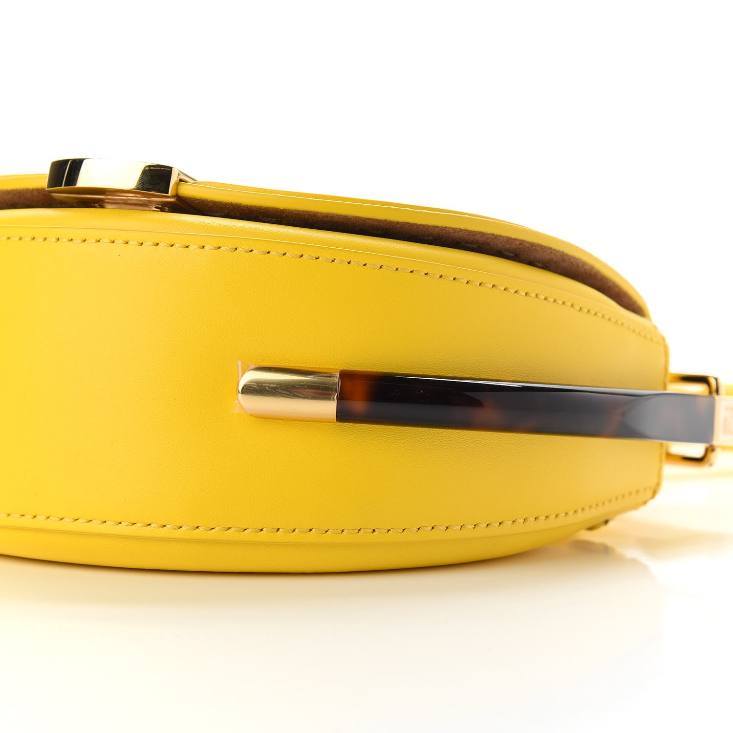 Fendi Vitello King Plexiglass Moonlight Shoulder Bag Lemon 9 of 9