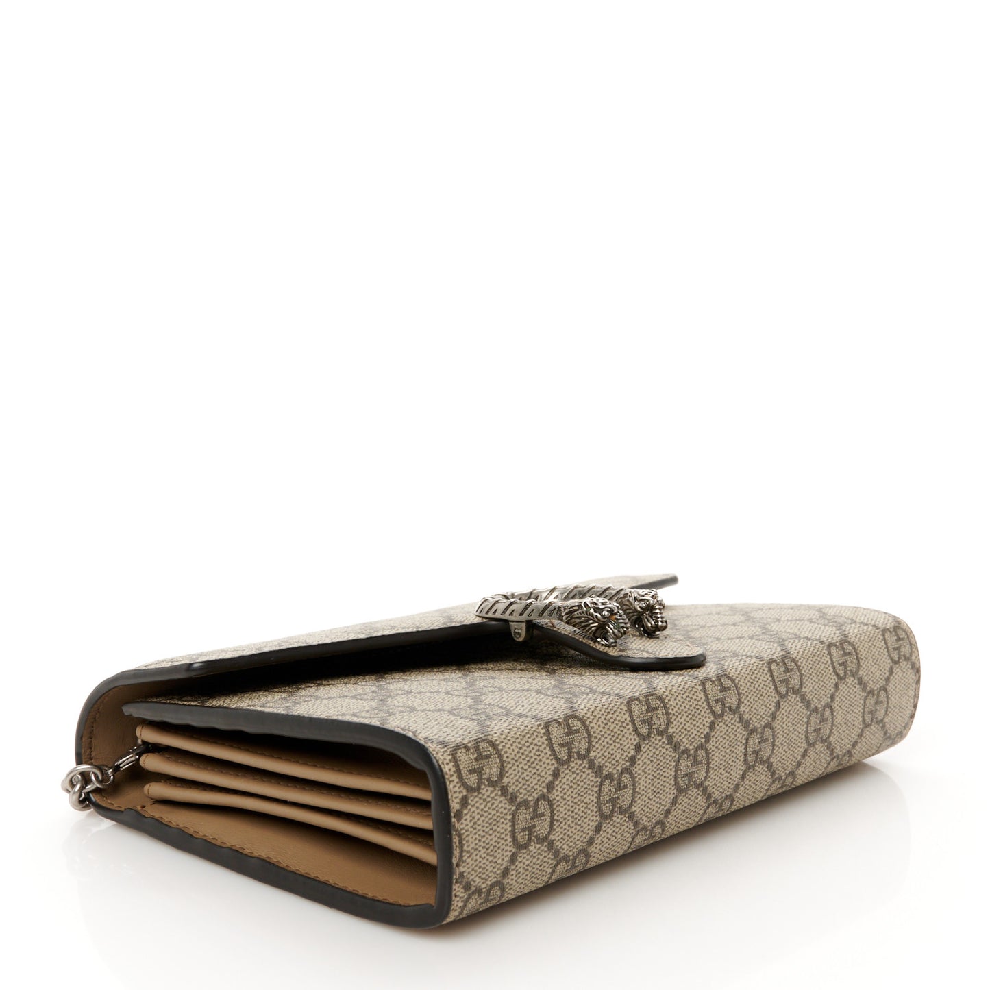GG Supreme Monogram Mini Dionysus Chain Wallet Beige Taupe