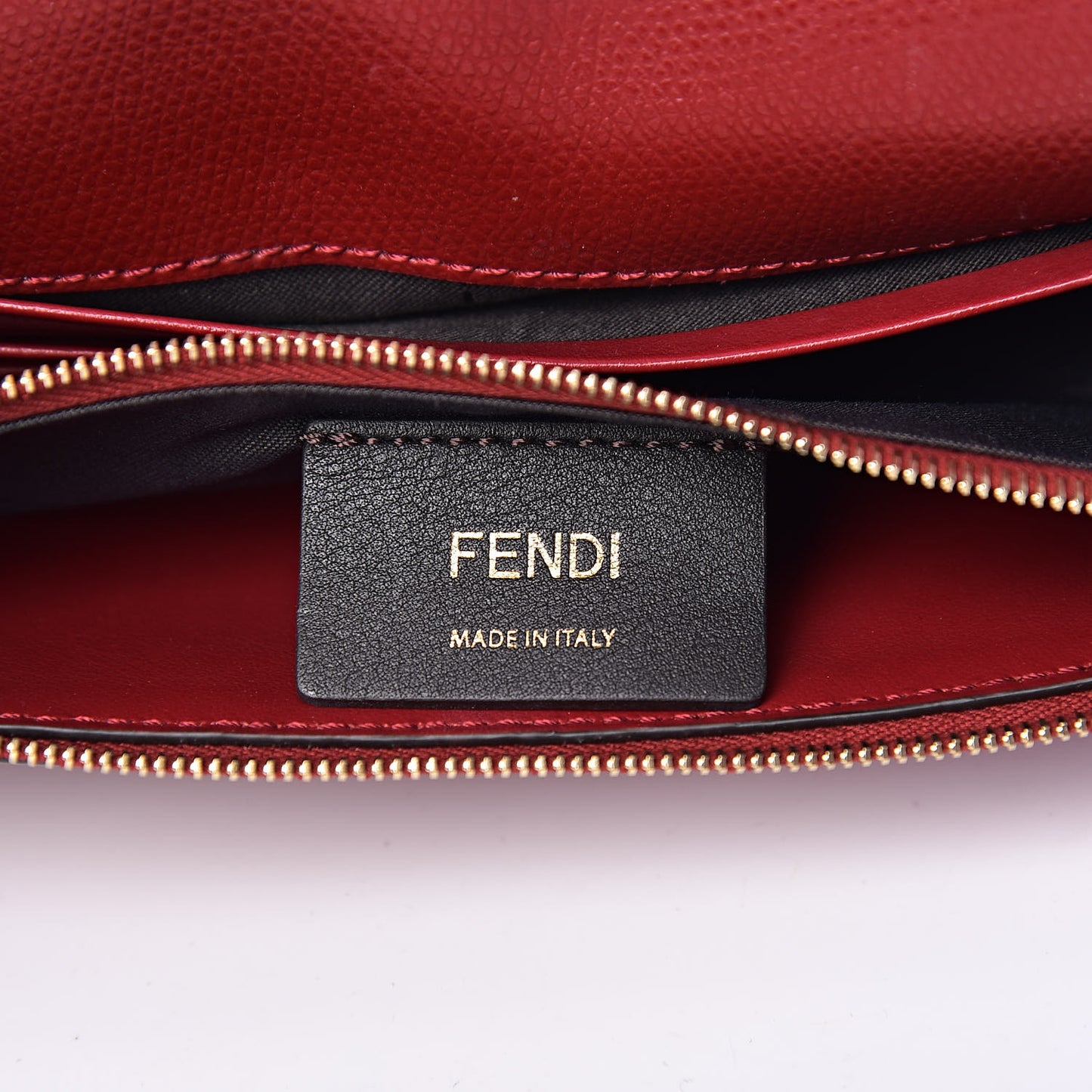 Vitello Cruise F is Fendi FF 1974 Embossed Medium Envelope Wallet On Chain Fragola Maya Black