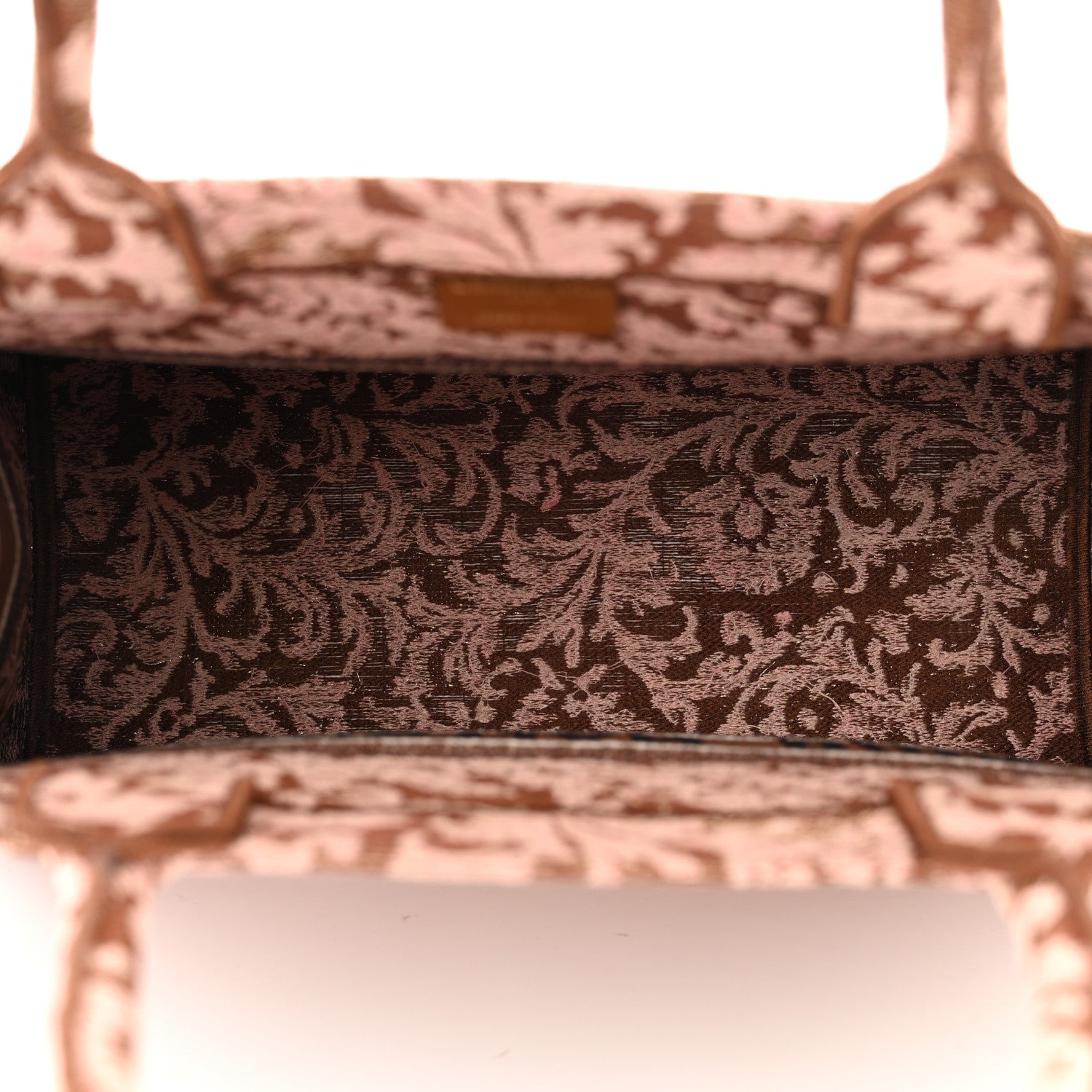Christian Dior Canvas Embroidered Medium Brocart Book Tote Metallic Pink 5 of 12