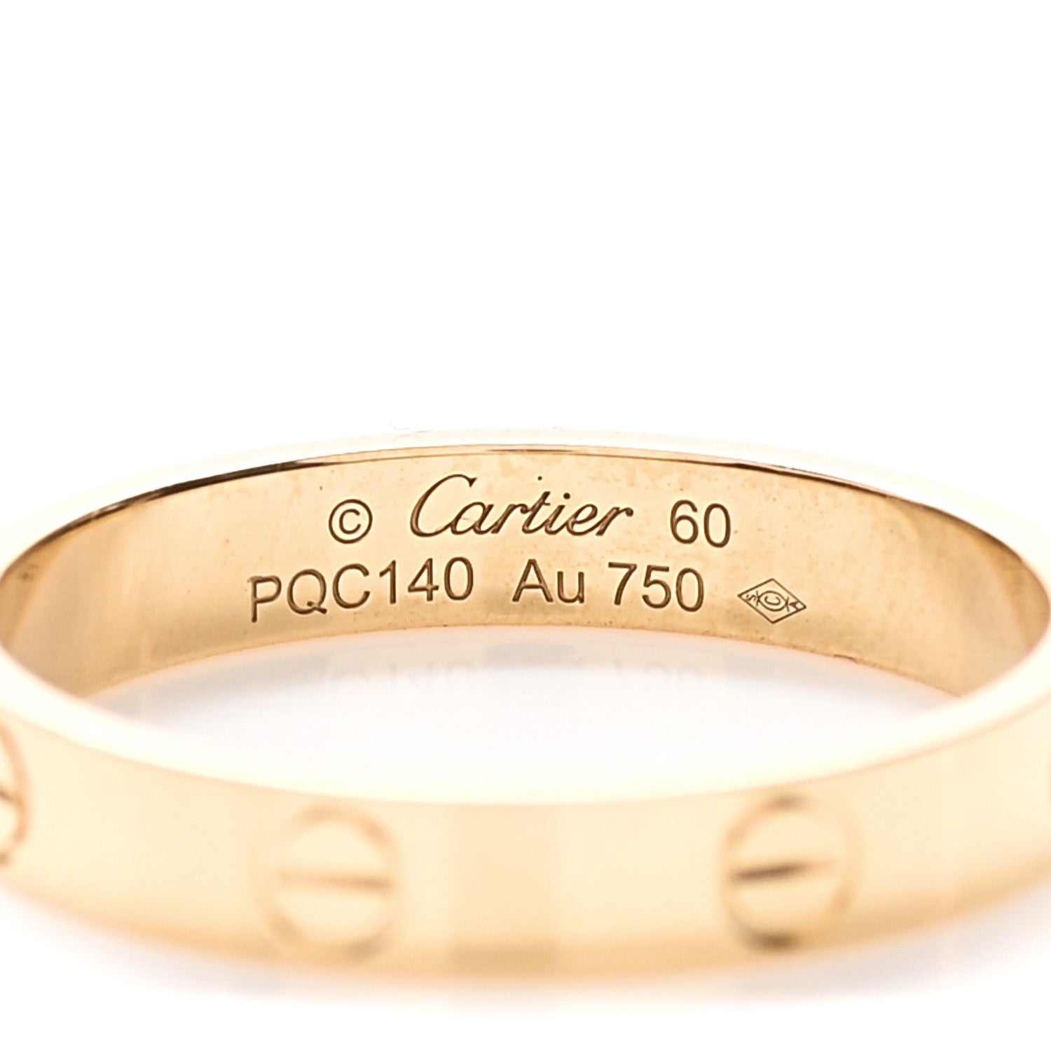 Cartier 18K Yellow Gold 3.5mm LOVE Wedding Band Ring 60 9 3 of 4