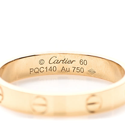 Cartier 18K Yellow Gold 3.5mm LOVE Wedding Band Ring 60 9 3 of 4