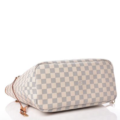 Louis Vuitton Damier Azur Neverfull MM Rose Ballerine 4 of 23