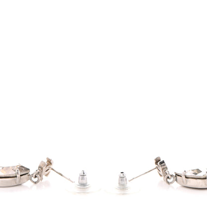 Chanel Crystal CC Tear Drop Earrings Silver 3 of 4