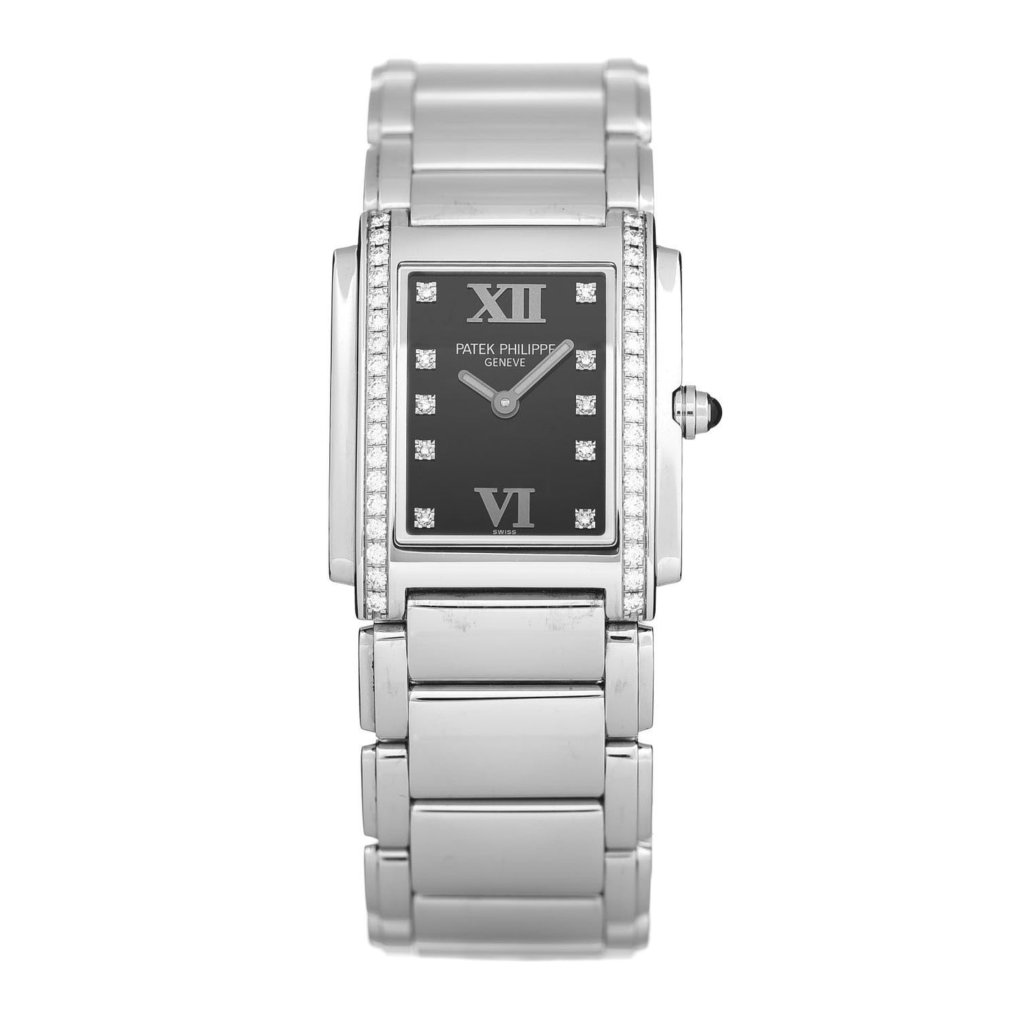 Stainless Steel Diamond 25mm Twenty-4 Quartz Watch Black 4910/10A-001