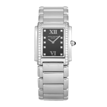 Patek Philippe Stainless Steel Diamond 25mm Twenty-4 Quartz Watch Black 4910/10A-001 1 of 4