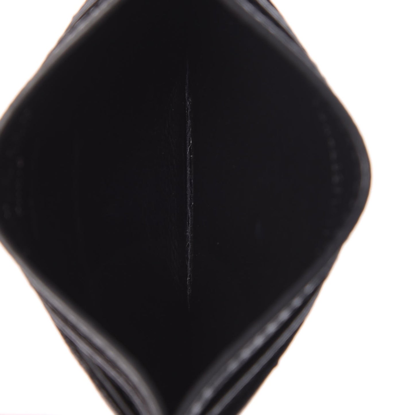 Grain De Poudre Matelasse Chevron Monogram Credit Card Case Black