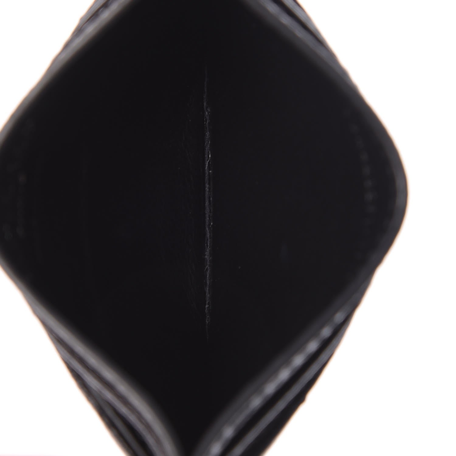 Saint Laurent Grain De Poudre Matelasse Chevron Monogram Credit Card Case Black 5 of 7
