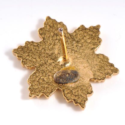 Chanel CC Snowflake Pierced Earrings Gold 4 of 5