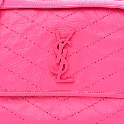 Saint Laurent Crinkled Calfskin Matelasse Monogram Medium Niki Chain Satchel Rose Glow 8 of 10