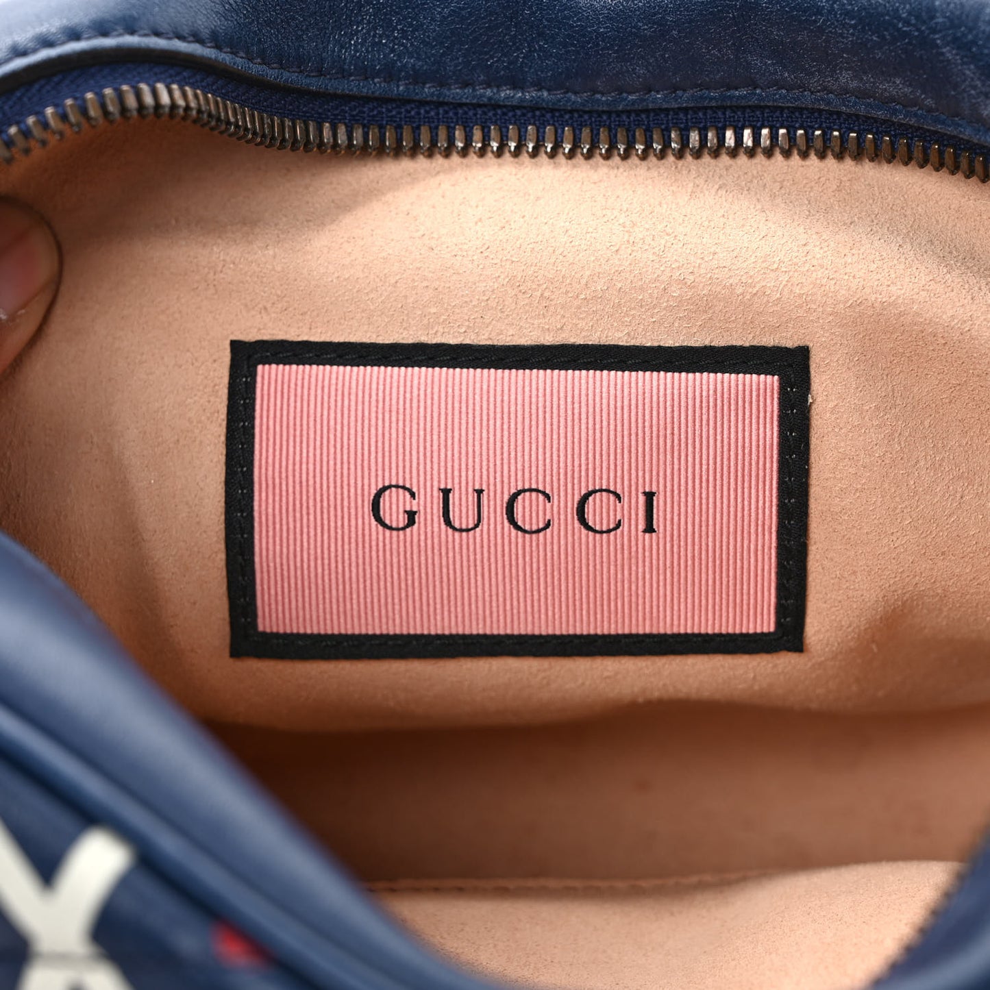 Calfskin Matelasse GucciGhost Small GG Marmont Chain Shoulder Bag Blue Agata Hibiscus Red