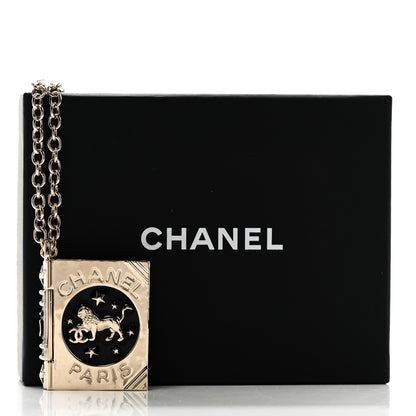 Chanel Metal CC Lion Book Locket Necklace Gold 7 of 7
