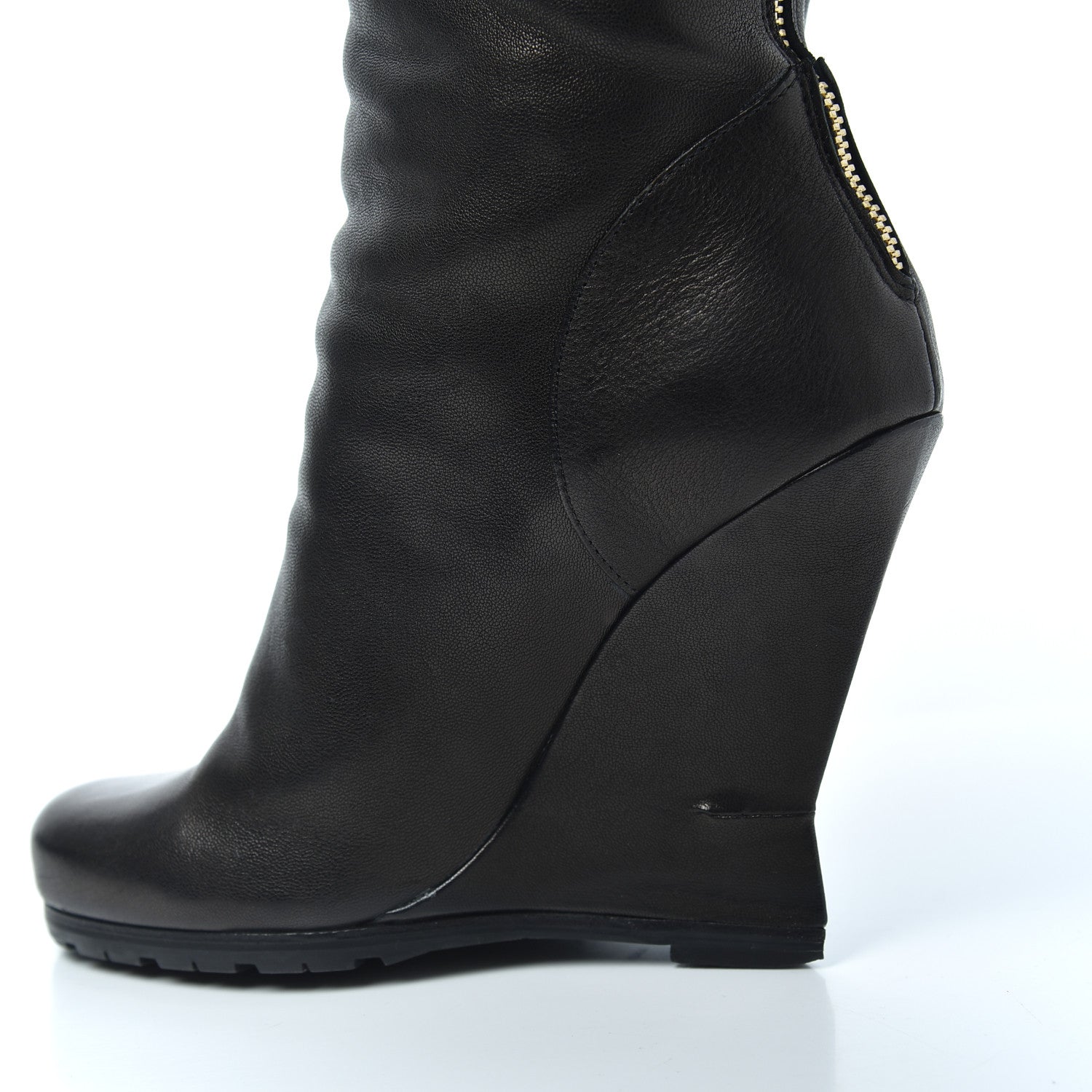 Saint Laurent Calfskin Jinny 105 Thigh High Boots 35 Black 21 of 23