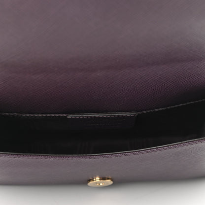 Salvatore Ferragamo Hammered Calfskin Vara Bow Chain Flap Crossbody Bag Plum 5 of 10