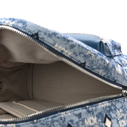 MCM Jacquard Monogram Small Backpack Blue 5 of 9
