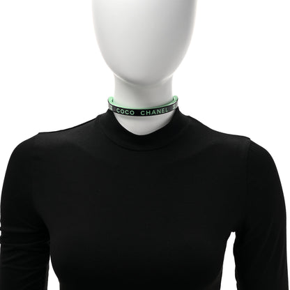 Chanel Resin Logo Choker Green Black 2 of 6