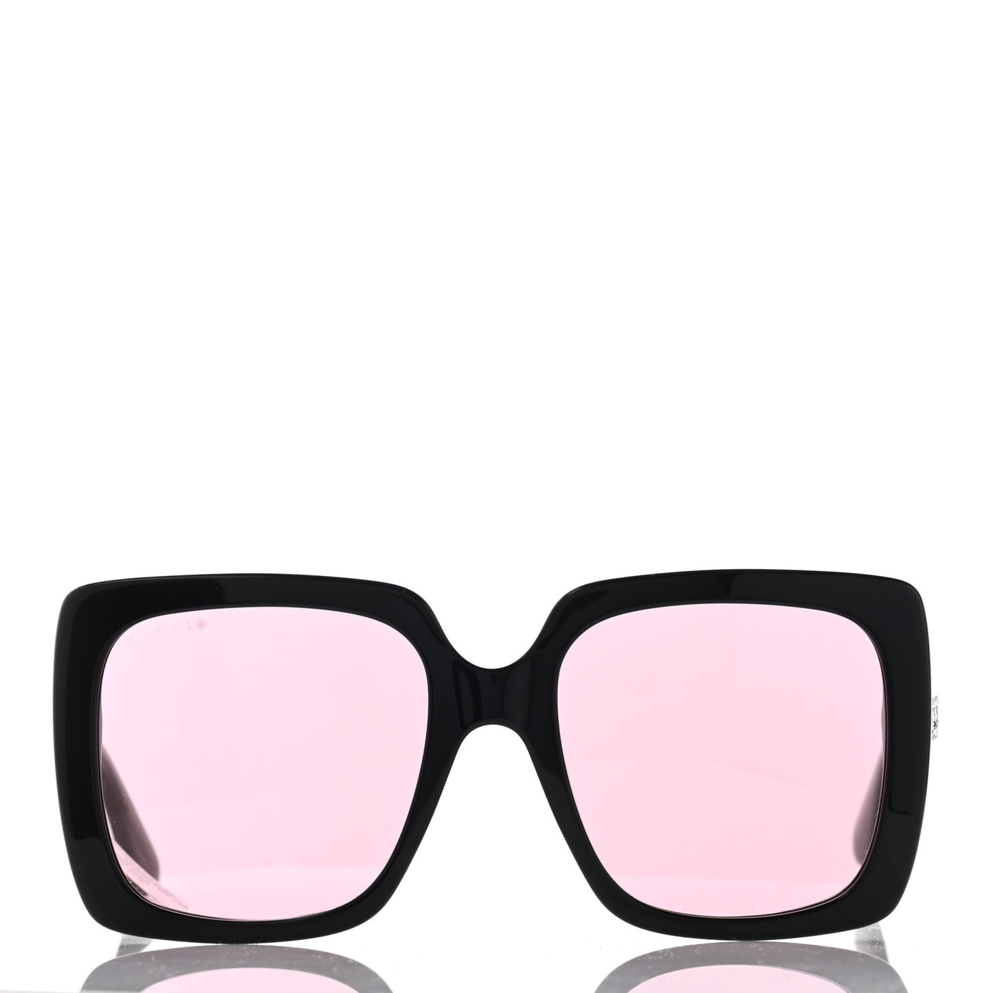 Crystal Square Frame GG Sunglasses GG0418S Black Pink