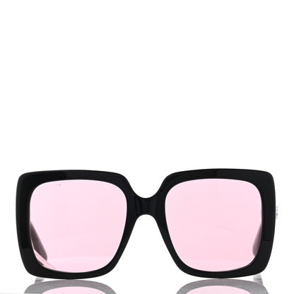 Gucci Crystal Square Frame GG Sunglasses GG0418S Black Pink 2 of 7