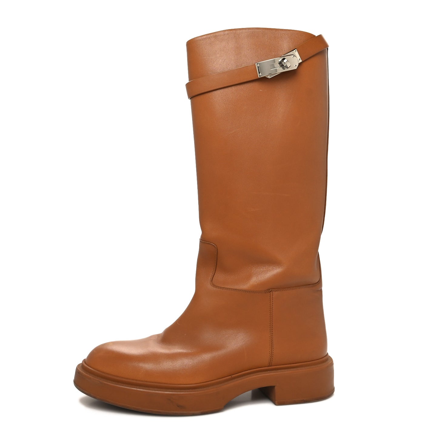 Calfskin Variation Jumping Boots 38 Naturel