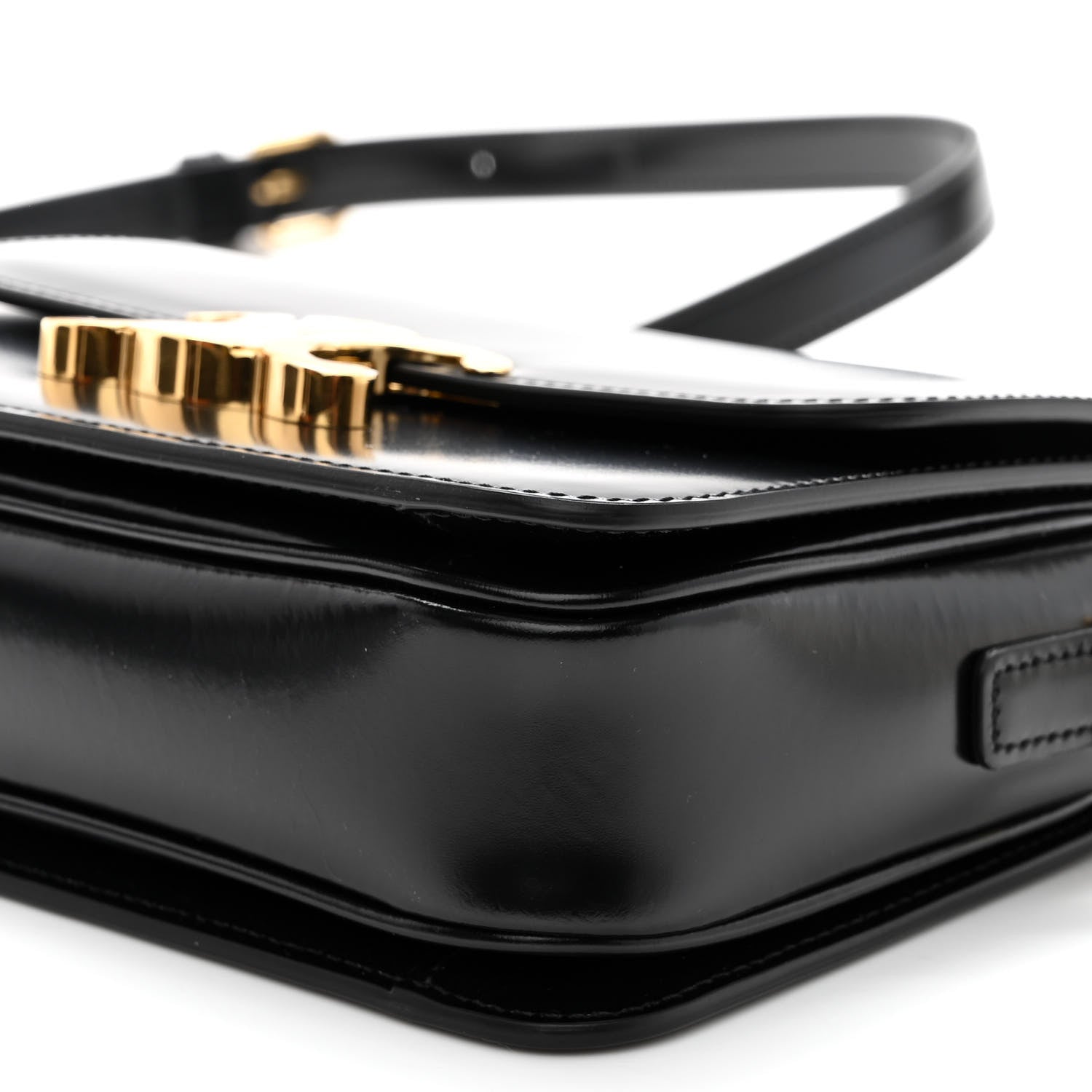 Celine Shiny Calfskin Teen Triomphe Black 9 of 10