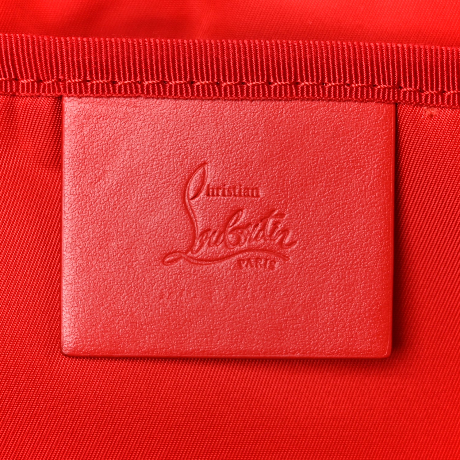Christian Louboutin Calfskin Rubber Nylon Loubideal Backpack Black Red 5 of 10