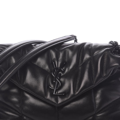 Saint Laurent Lambskin Quilted Small Loulou Puffer Monogram Chain Satchel Black 8 of 10
