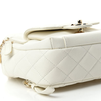 Chanel Caviar Quilted Small CC Day Backpack White 6 of 10