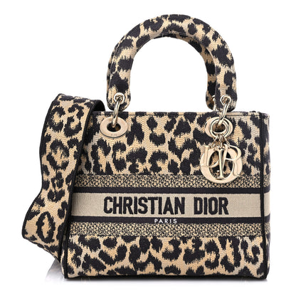 Christian Dior Canvas Medium Mizza Embroidered Lady D-Lite Beige Multicolor 1 of 12